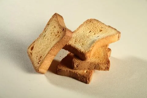 Four slices toast Stock Photos