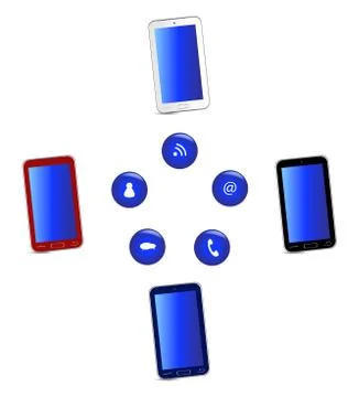 Four smartphones Stock Illustration