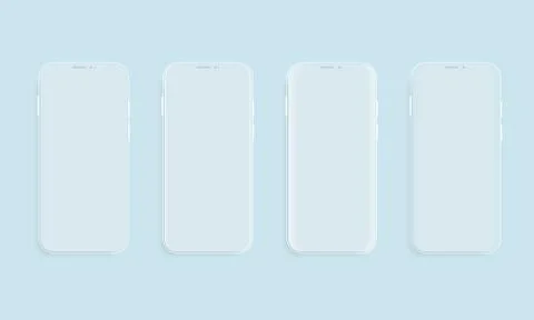 Four smartphones. Vector mockup. Stock Illustration