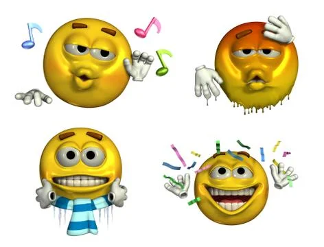 Four Smileys Stock Illustration