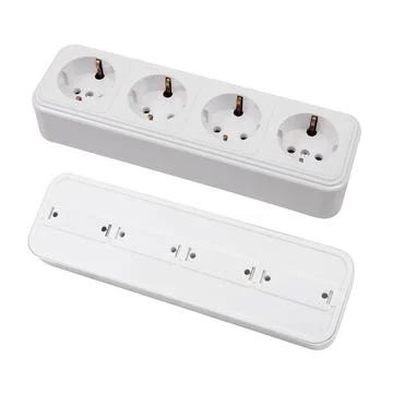 Four socket isolated Stock Photos