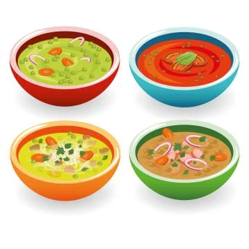 Four soup Stock Illustration