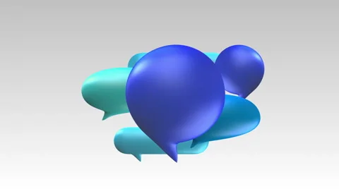 Four Speech bubble text bar, 3D balloon style Stock Footage