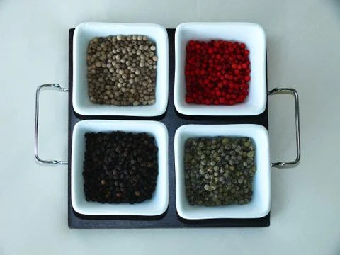 Four spices on white background Stock Photos