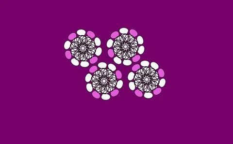 Four Spirograph Florets (Deep Magenta Background) Stock Illustration