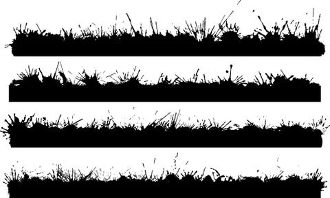 Four splattered borders Stock Illustration