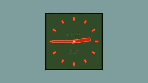 Four square clocks display with text Win Big 2026. showing the passage of time. Video stock 326371868