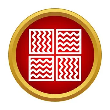 Four square geometric patterns in red circle icon 스톡 일러스트