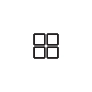 Four squares logo design. Grid, vector can be used for admin panels, website, Illustrazione stock