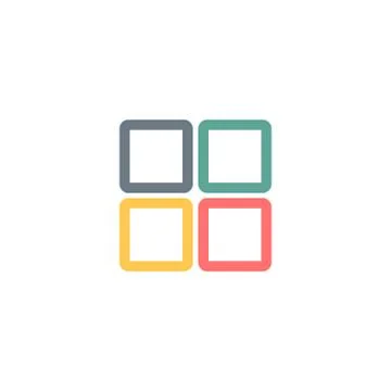 Four squares logo design. Grid, vector can be used for admin panels, website, Illustrazione stock