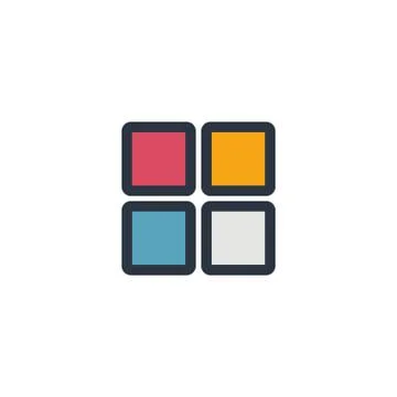 Four squares logo design. Grid, vector can be used for admin panels, website, Illustrazione stock