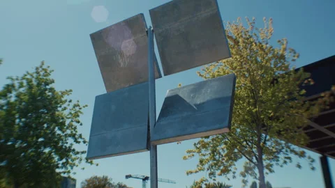 "Four Squares in a Square" (1969) modern art sculpture Stock Footage 282864563