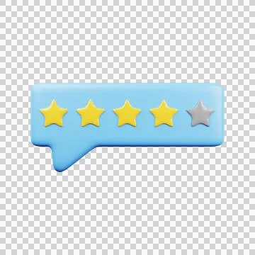 Four star rating. 3D Render Stock Illustration