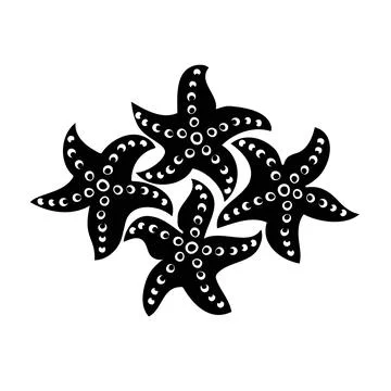 Four starfish. Starfish vector icon. starfish sign on white background. starf Stock Illustration
