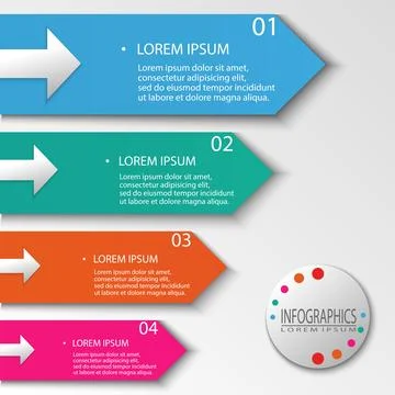 Four Step Info Graphic Design Modern, Vector Illustration Stock Illustration