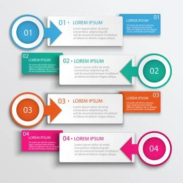 Four Step Infographic Design Modern, Vector Illustration Stock Illustration