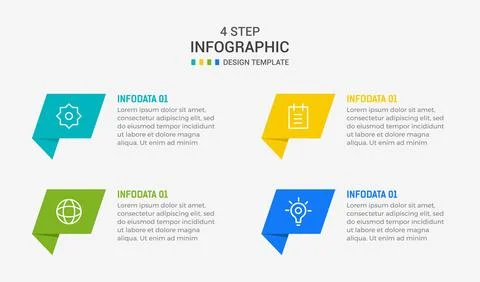 Four Step Infographic element design Vector template for presentation. proc.. Stock Illustration