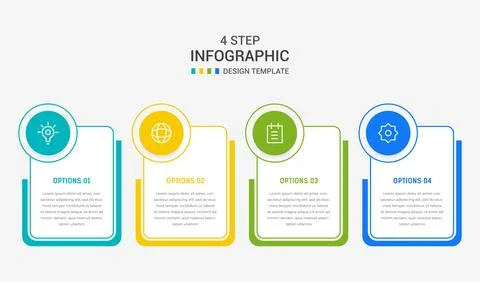 Four Step Infographic element design Vector template for presentation. proc.. Stock Illustration