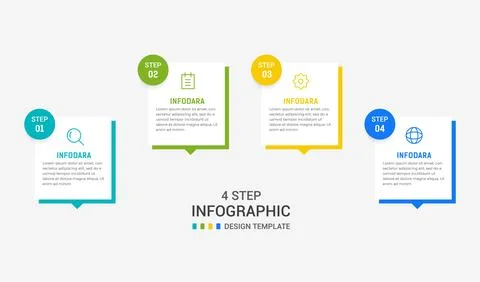 Four Step Infographic element design Vector template for presentation. proc.. Stock Illustration
