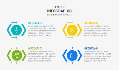 Four Step Infographic element design Vector template for presentation. proc.. Stock Illustration