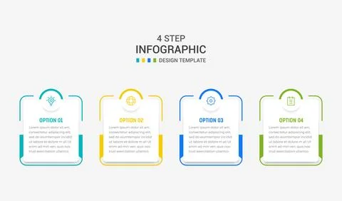 Four Step Infographic element design Vector template for presentation. proc.. Stock Illustration