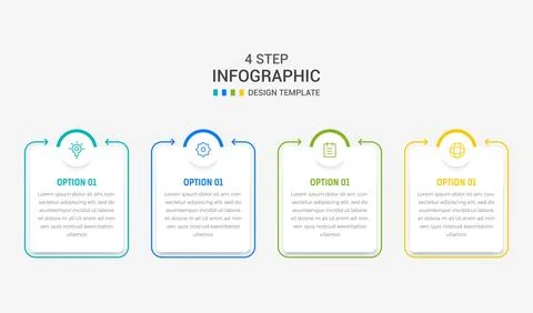 Four Step Infographic element design Vector template for presentation. proc.. Stock Illustration