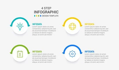 Four Step Infographic element design Vector template for presentation. proc.. Stock Illustration