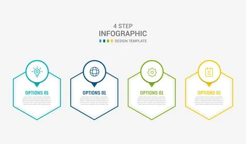 Four Step Infographic element design Vector template for presentation. proc.. Stock Illustration