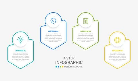 Four Step Infographic element design Vector template for presentation. proc.. Stock Illustration