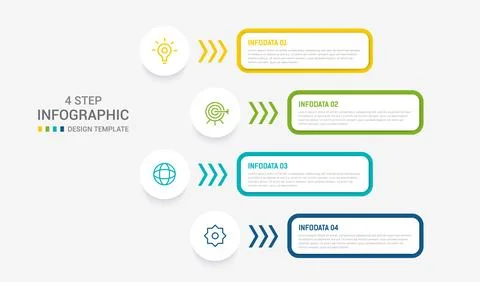 Four Step Infographic element design Vector template for presentation. proc.. Stock Illustration