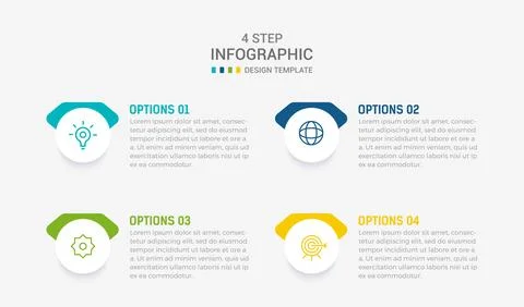 Four Step Infographic element design Vector template for presentation. proc.. Stock Illustration