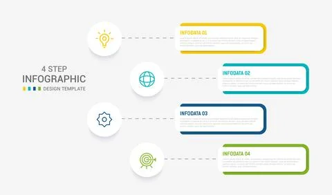 Four Step Infographic element design Vector template for presentation. proc.. Stock Illustration
