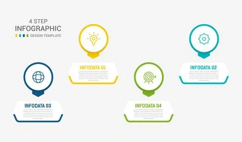 Four Step Infographic element design Vector template for presentation. proc.. Stock Illustration