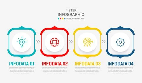 Four Step Infographic element design Vector template for presentation. proc.. Stock Illustration