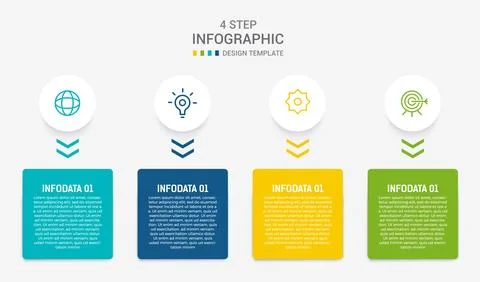 Four Step Infographic element design Vector template for presentation. proc.. Stock Illustration
