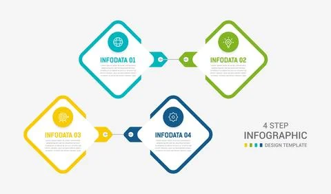 Four Step Infographic element design Vector template for presentation. proc.. Stock Illustration