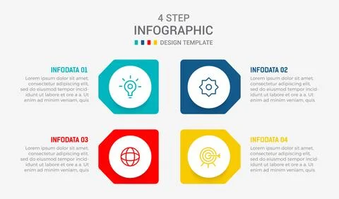Four Step Infographic element design Vector template for presentation. proc.. Stock Illustration