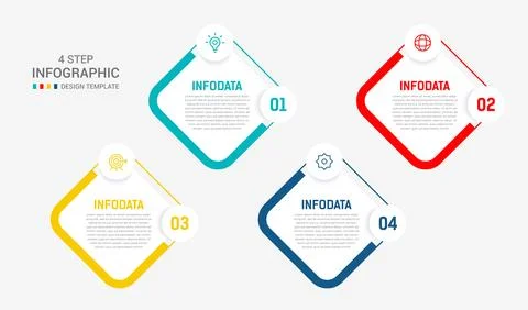 Four Step Infographic element design Vector template for presentation. proc.. Stock Illustration