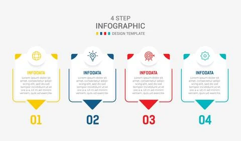 Four Step Infographic element design Vector template for presentation. proc.. Stock Illustration