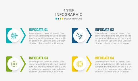 Four Step Infographic element design Vector template for presentation. proc.. イラスト素材
