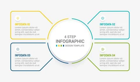 Four Step Infographic element design Vector template for presentation. proc.. Illustrazione stock
