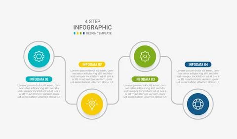 Four Step Infographic element design Vector template for presentation. proc.. Stock Illustration