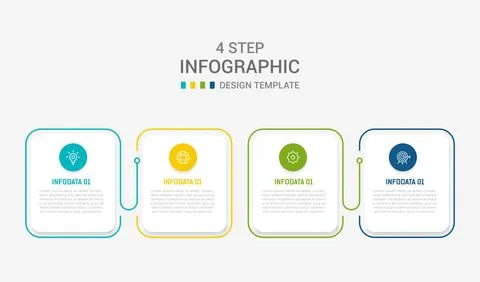 Four Step Infographic element design Vector template for presentation. proc.. Stock Illustration