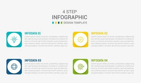 Four Step Infographic element design Vector template for presentation. proc.. Stock Illustration