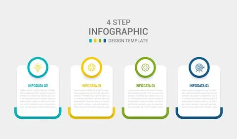 Four Step Infographic element design Vector template for presentation. proc.. Stock Illustration