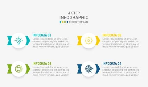 Four Step Infographic element design Vector template for presentation. proc.. Stock Illustration