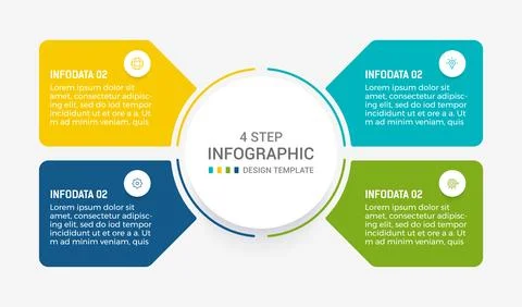 Four Step Infographic element design Vector template for presentation. proc.. Stock Illustration