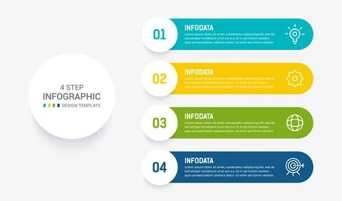 Four Step Infographic element design Vector template for presentation. proc.. Stock Illustration