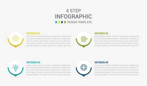 Four Step Infographic element design Vector template for presentation. proc.. Stock Illustration