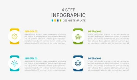 Four Step Infographic element design Vector template for presentation. proc.. Stock Illustration